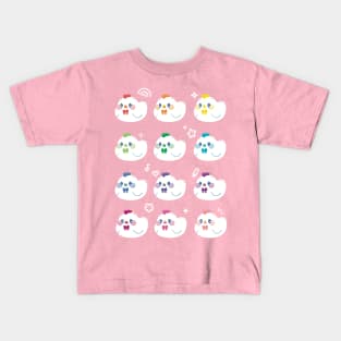 Rainbow Chicken Grid Kawaii Art Kids T-Shirt